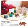 Abaodam 4Pcs Wind Up Dinosaur Triceratops Brown Clockwork Spring Walking for Boys Safe Smooth Surface view 4