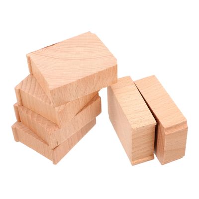 Wakauto 6pcs Wooden Train Bridge Supports for Track Risers Railway Accessories Beech Wood Bridge for Raised Tracks and Custom Railway Building
