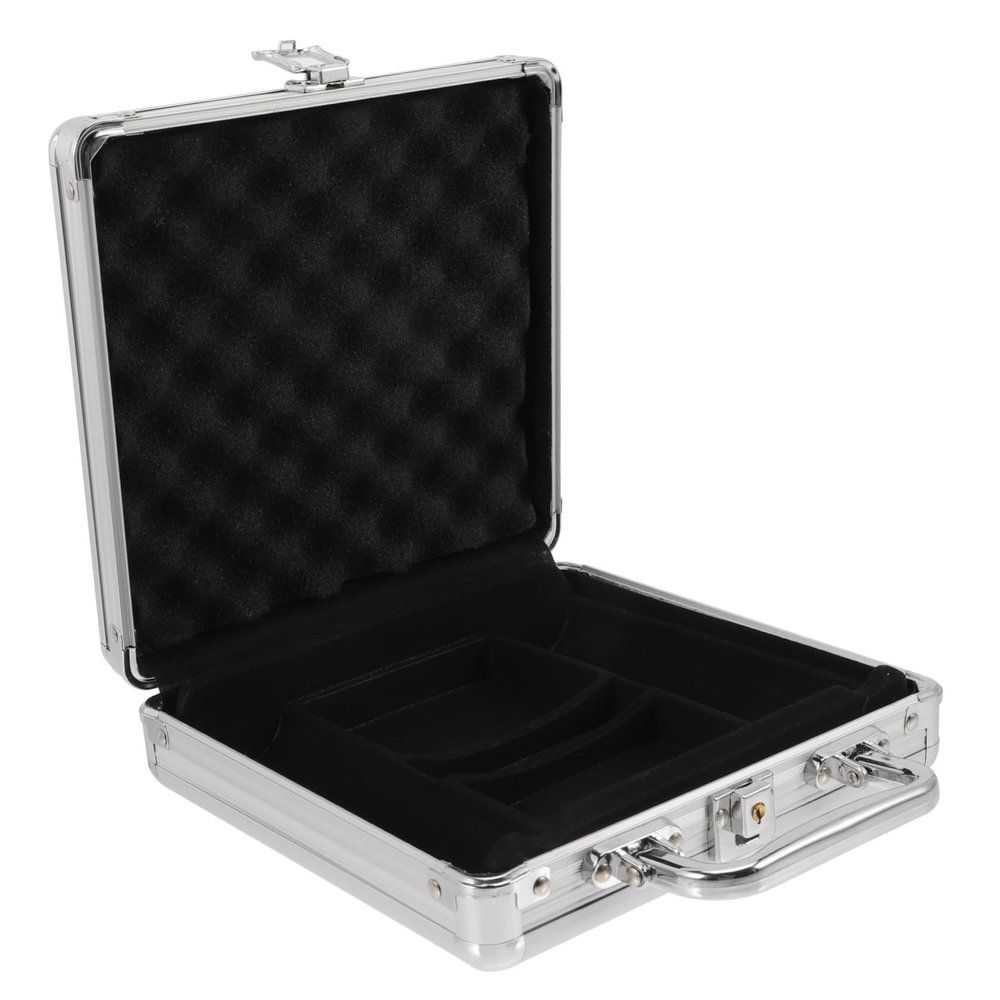 Toddmomy Large Capacity Alloy Poker Chip Carrier Case Buckle Lock Aluminum Poker Cards Storage Box for Organized Chip and Card Protection