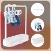 2pcs Doll Clothes Rack with 10pcs Hangers, Plastic Elegant White Doll Garment Rack Mini Closet for Dollhouse Accessory view 4