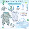 13 Pcs Reborn Baby Doll Clothes Dinosaur for 17-22 Inch Reborn Dolls Accessories Bodysuits +Bassinet+ Diaper Newborn Baby Doll Clothes Boy view 2