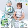 13 Pcs Reborn Baby Doll Clothes Dinosaur for 17-22 Inch Reborn Dolls Accessories Bodysuits +Bassinet+ Diaper Newborn Baby Doll Clothes Boy view 3