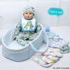 13 Pcs Reborn Baby Doll Clothes Dinosaur for 17-22 Inch Reborn Dolls Accessories Bodysuits +Bassinet+ Diaper Newborn Baby Doll Clothes Boy view 4