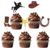 10 PCSWestern Theme Cake Decorations, Boots & Hat Cupcake Toppers, Versatile Party Cake Decor for Birthdays & Baby Showers view 1