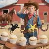 10 PCSWestern Theme Cake Decorations, Boots & Hat Cupcake Toppers, Versatile Party Cake Decor for Birthdays & Baby Showers view 2