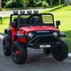 12V 7AH 4WD Kids Ride-On Truck, Electric Off-Road Car with Remote & Pedal Control, LED Lights, Music, USB, Safety Belt, 4-Wheel Suspension, Adjustable Speeds, Outdoor Gift for Boys Girls, Red view 1