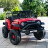 12V 7AH 4WD Kids Ride-On Truck, Electric Off-Road Car with Remote & Pedal Control, LED Lights, Music, USB, Safety Belt, 4-Wheel Suspension, Adjustable Speeds, Outdoor Gift for Boys Girls, Red view 4