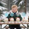 12 PCS Silver Blue Snowflake Cupcake Toppers - Winter Theme CupCake Decorations, Snowflake Theme, Boys and Girls Birthday Christmas Party CupCake Decor Supplies view 3