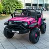 12V 7AH 4WD Kids Ride-On Truck, Electric Off-Road Car with Remote & Pedal Control, LED Lights, Music, USB, Safety Belt, 4-Wheel Suspension, Adjustable Speeds, Outdoor Gift for Boys Girls, Magenta view 3