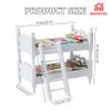 1:12 Scale Dollhouse Bunkbed Wooden Furniture Set with Ladder  Mini Double Bed Room Decor Accessories, Bunk Beds DIY Scene Decoration Kit for Miniature Doll House Bedroom Ornament Accessory view 2
