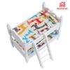 1:12 Scale Dollhouse Bunkbed Wooden Furniture Set with Ladder  Mini Double Bed Room Decor Accessories, Bunk Beds DIY Scene Decoration Kit for Miniature Doll House Bedroom Ornament Accessory view 4