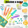 Kibbidea Cardboard Tools for Kids 170 Pcs, Resuable Cardboard Cutter for Family & Classrom Activities, STEM-STEAM Educational Construction Building Kit Toys for Boys & Girls Ages 5+ (170 PCS) view 3