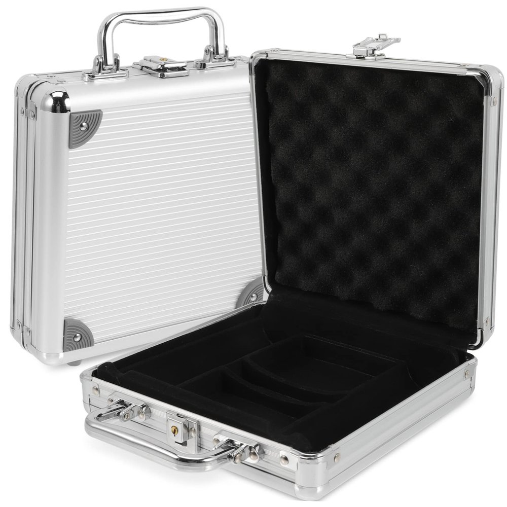 TOYANDONA Large Capacity Alloy Poker Chip Case with Handle Aluminum Carrying Case for Poker Cards Storage Portable for and Blackjack