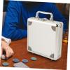 TOYANDONA Large Capacity Alloy Poker Chip Case with Handle Aluminum Carrying Case for Poker Cards Storage Portable for and Blackjack view 3