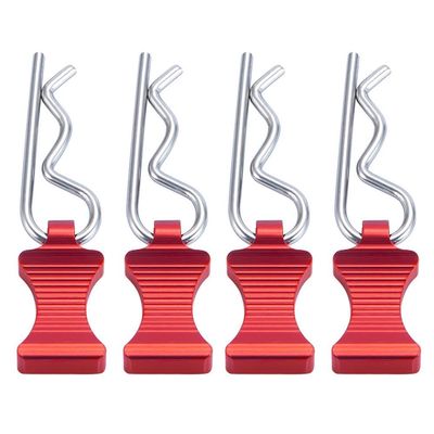 4PCS RC Car Body Clips Pins Housing Latch R Buckles Compatible with 1 6 Scale RC Crawler Car SCX6 AXI05000 Upgrade Parts Compatible with Various Models(Red)