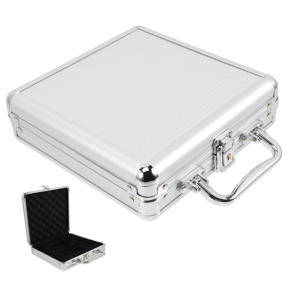 Abaodam Large Capacity Alloy Poker Chip Case with Handle Poker Chip Carrier and Cards Storage Box Practical Compartment Design Dice and Cards Protective Edges Portable for Travel and Games