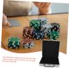 Abaodam Large Capacity Alloy Poker Chip Case with Handle Poker Chip Carrier and Cards Storage Box Practical Compartment Design Dice and Cards Protective Edges Portable for Travel and Games view 4