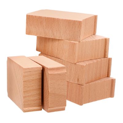 Healifty 6pcs Wooden Train Bridge Supports Risers for Train Tracks Bridge for Raised Railway Layouts Enhance Stability Motor Skills Development
