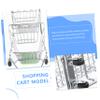 Abaodam Miniature Double Layer Small Shopping Cart Alloy Abs Desktop Storage Trolley for Home Decor and Organizing Holidays and Parties view 3