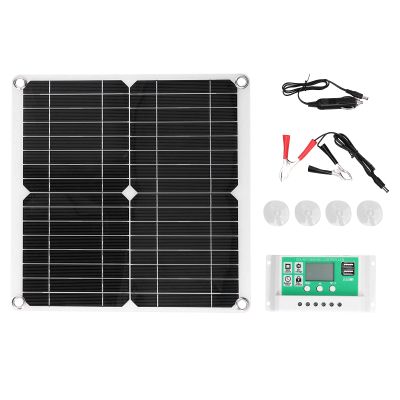 Monocrystalline Silicone Solar Panel Kit, 40W 18V Flexible Controller Solar Panel Kit Solar Power Charger Charging Accessories for Car RV Camping