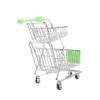 SUPVOX Miniature Double Layer Shopping Cart for Alloy and Abs Small Supermarket Trolley Practical Mini Shopping Cart Play with Craftsmanship and Fine Details Green view 1