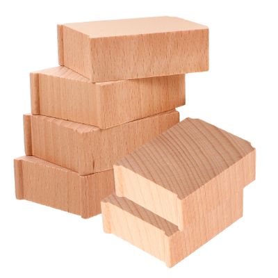FRCOLOR 6pcs Wooden Train Bridge Supports Risers for Raised Track Stability Lightweight Railway Accessories for Fine Motor Skills Development and Creative DIY Building