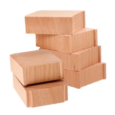 Toyvian 6pcs Wooden Train Track Bridge Supports Risers for Raised Railway Bridge Accessories Compatible with Wooden Railway Tracks for Building Elevated Layouts