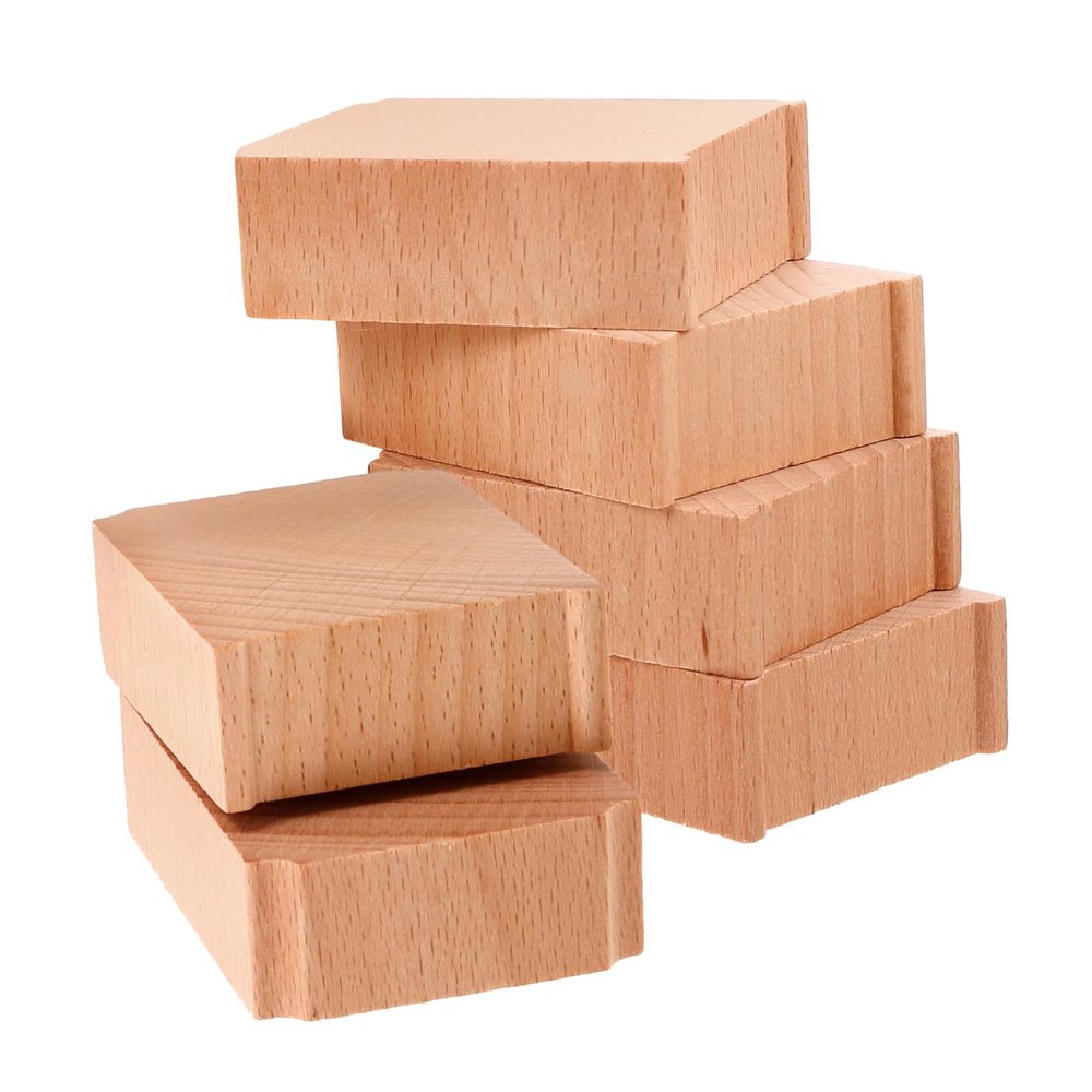 Toyvian 6pcs Wooden Train Track Bridge Supports Risers for Raised Railway Bridge Accessories Compatible with Wooden Railway Tracks for Building Elevated Layouts