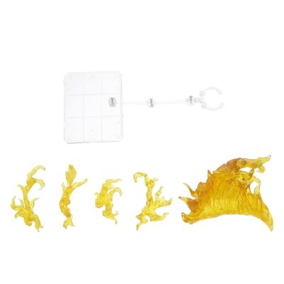 Wakauto Clear Action Figure Stand with Flame Effect Base Plastic Doll Display Holder for Model Figures Portable Fire Scene Rack for Collectors and Fans