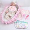 13 Pcs Reborn Baby Doll Clothes with Bassinet Pacifier Diaper fit 17-22 inch Reborn Dolls Cute Pink Baby Doll Clothes Accessories Set view 3