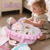 13 Pcs Reborn Baby Doll Clothes with Bassinet Pacifier Diaper fit 17-22 inch Reborn Dolls Cute Pink Baby Doll Clothes Accessories Set view 4
