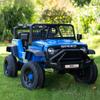 12V 7AH 4WD Kids Ride-On Truck, Electric Off-Road Car with Remote & Pedal Control, LED Lights, Music, USB, Safety Belt, 4-Wheel Suspension, Adjustable Speeds, Outdoor Gift for Boys Girls, Blue view 1