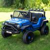 12V 7AH 4WD Kids Ride-On Truck, Electric Off-Road Car with Remote & Pedal Control, LED Lights, Music, USB, Safety Belt, 4-Wheel Suspension, Adjustable Speeds, Outdoor Gift for Boys Girls, Blue view 3
