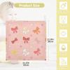 CUPADA 3 Pack Baby Washcloths Muslin Face Towels Colorful Bows on Pink Background Absorbent Soft Burp Wipe Towel Wash Wipes Infant Newborn Washcloth view 2
