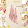 CUPADA 3 Pack Baby Washcloths Muslin Face Towels Colorful Bows on Pink Background Absorbent Soft Burp Wipe Towel Wash Wipes Infant Newborn Washcloth view 4