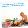 BESPORTBLE 5Pcs Beach Sand Playing Bright Plastic Sand Buckets Seaside Sandcastle Tools for Outdoor Creative Fun Random Color view 4