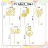 10 PCS He Asked She Said Yes Cupcake Toppers, Gold Glitter Cupcake Decorations, Suitable Party Cupcake Decor for Weddings & Bridal Showers view 4