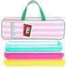 Aliceset Mahjong Rack Storage Bag 21 x 6.5 x 2 Inches Mahjong Gifts for Women Mah Jong Tile Bags with Zipper for Tiles and Pushers Rack Storage Bags Gifts Accessories(Only Bag)(Pink Stripes) view 1
