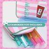 Aliceset Mahjong Rack Storage Bag 21 x 6.5 x 2 Inches Mahjong Gifts for Women Mah Jong Tile Bags with Zipper for Tiles and Pushers Rack Storage Bags Gifts Accessories(Only Bag)(Pink Stripes) view 3