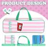 Aliceset Mahjong Rack Storage Bag 21 x 6.5 x 2 Inches Mahjong Gifts for Women Mah Jong Tile Bags with Zipper for Tiles and Pushers Rack Storage Bags Gifts Accessories(Only Bag)(Pink Stripes) view 4
