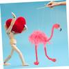 Beaupretty 2pcs Plush Flamingo Marionette Puppets Lightweight Plume Material Interactive Animal String Puppets for Performances and Decorations view 3