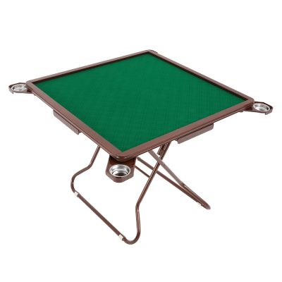 LIAUHO Mahjong Table, 34.65in 4 Player Domino Card Game Folding Table with Cup Holders and Drawers, Wear-Resistant Desktop, for Party, Camping, Picnics, Gathering, Game Nights, Gifts for Retirees