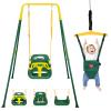 4-in-1 Toddler Swing Set & Baby Jumper and Bouncer for Toddlers, Foldable Baby Swing Stand for Outdoor Indoor Play, Easy to Assemble and Store for Ages 6 Months to 10 Years Old (Dark Green) view 1