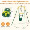 4-in-1 Toddler Swing Set & Baby Jumper and Bouncer for Toddlers, Foldable Baby Swing Stand for Outdoor Indoor Play, Easy to Assemble and Store for Ages 6 Months to 10 Years Old (Dark Green) view 3