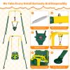 4-in-1 Toddler Swing Set & Baby Jumper and Bouncer for Toddlers, Foldable Baby Swing Stand for Outdoor Indoor Play, Easy to Assemble and Store for Ages 6 Months to 10 Years Old (Dark Green) view 4