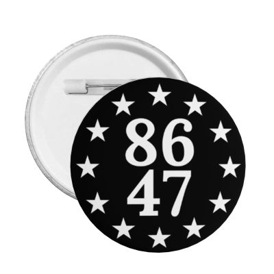 Button Pins 8647 Anti 86 47 Gift Pin Button Lapel Pin Round Badges Party Pins for Clothes, Backpack, Hat and Gift Medium 12 PCS