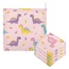 CUPADA 3 Pack Baby Washcloths Muslin Face Towels Colorful Dinosaurs on Pink Absorbent Soft Burp Wipe Towel Wash Wipes Infant Newborn Washcloth view 1