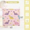 CUPADA 3 Pack Baby Washcloths Muslin Face Towels Colorful Dinosaurs on Pink Absorbent Soft Burp Wipe Towel Wash Wipes Infant Newborn Washcloth view 2