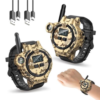 Walkie Talkies for Kids Rechargeable 2 Pack, Long Range Camo Walkie Talkie for Boys Age 8-12, Wrist Walkie Talkie Spy Watches for Kid, Kids Walkie Talkies 2 Pack for Christmas Birthday Gift