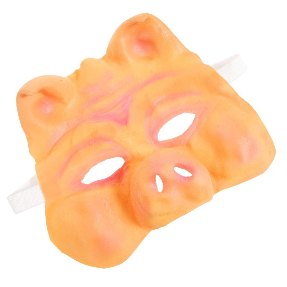 Beaupretty Scary Pig Half Face Mask Reusable Latex Masquerade Accessory for Halloween Mardi Gras Party Nightclub Costume